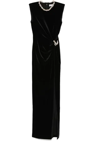 Self-Portrait Embellished velvet maxi dress