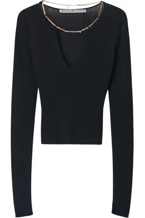 Alexander Wang Logo-plaque knitted top