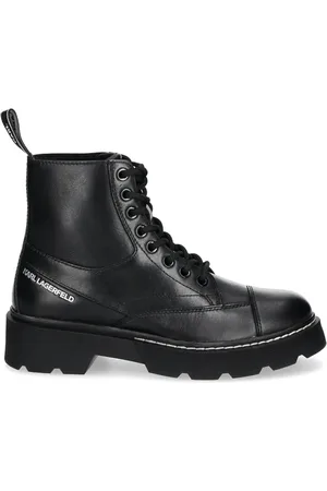 Karl Lagerfeld Logo-embossed combat boots