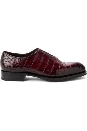 Salvatore Ferragamo Embossed crocodile effect leather oxford shoes
