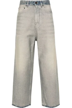Balenciaga Logo-patch faded tapered jeans