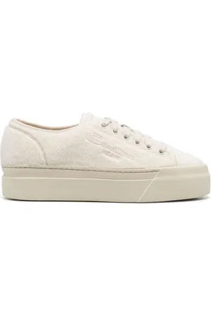 santoni 40mm faux fur platform sneakers