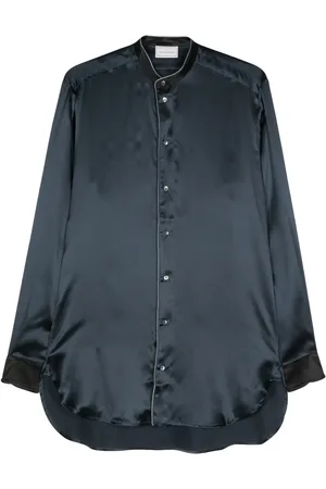 PIERRE-LOUIS MASCIA Silk band-collar shirt
