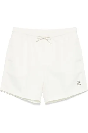 Brunello Cucinelli Logo-embroidered swim shorts