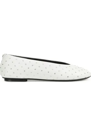 Sergio Rossi Crystal-embellished ballerina shoes