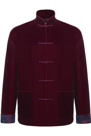 SHANGHAI TANG Velvet dragon-jacquard silk-lining jacket