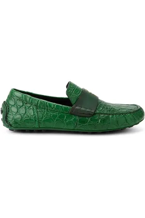 Salvatore Ferragamo Embossed crocodile effect leather loafers