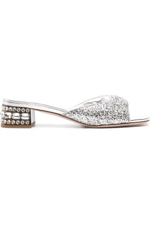 Miu Miu Crystal-embellished glitter sandals