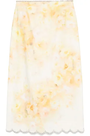 ZIMMERMANN Crush scalloped midi skirt