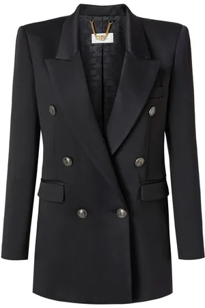 Elisabetta Franchi Double-breasted satin jacket