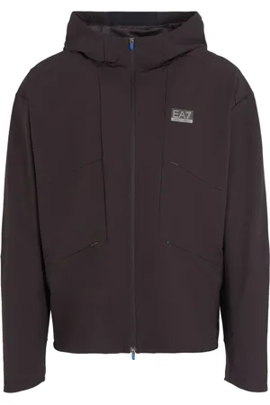 EA7 Logo-patch hooded jacket