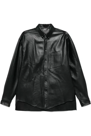 MUGLER Piercing-detail leather shirt