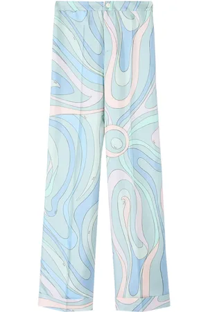 Puccini Abstract-print silk twill trousers