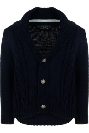 Lapin House Shawl-lapel knitted cardigan