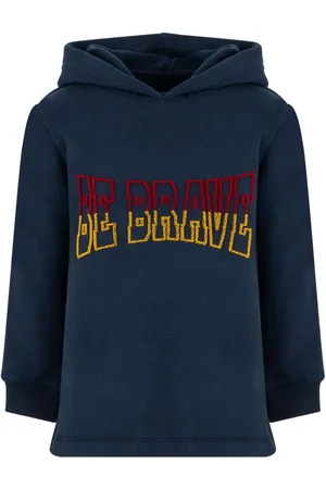 Lapin House Slogan-embroidered cotton hoodie