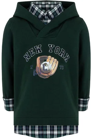 Lapin House Graphic-print layered-design hoodie