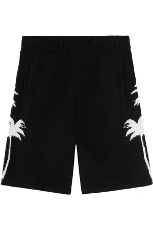 Palm Angels Palm-tree knitted shorts