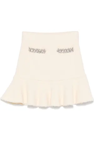 Self-Portrait Crystal-embellished mini skirt