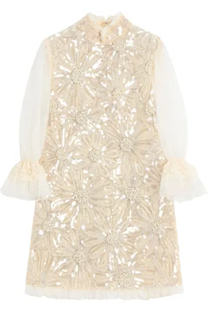 VALENTINO GARAVANI Embroidered organza mini dress