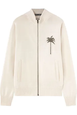 Palm Angels Knit-palm zip-up cardigan