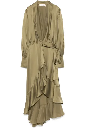 ZIMMERMANN Wrap silk midi dress