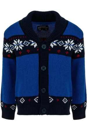 Lapin House Intarsia-knit cotton cardigan
