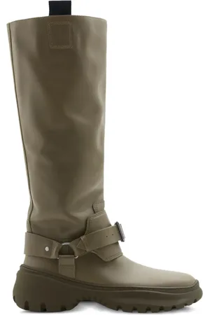 Burberry Leather stomp knee-high boots