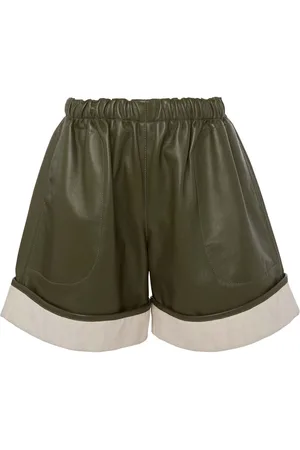 J.W.Anderson Contrast-hem leather shorts