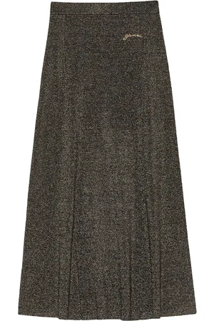 Ganni Logo-embroidered maxi skirt
