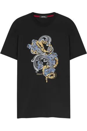 VERSACE Snake-embroidered T-shirt