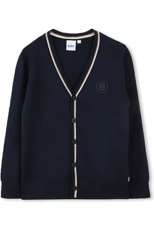 HUGO BOSS Logo-embroidered cotton cardigan