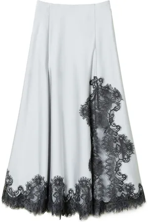 Twin-Set Lace-detailing midi skirt