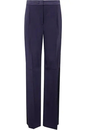 Alberta Ferretti Satin-trim trousers