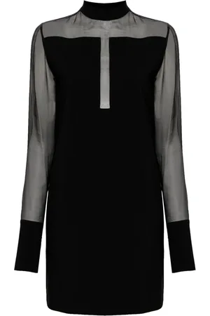 GENNY Sheer silk-detailing mini dress