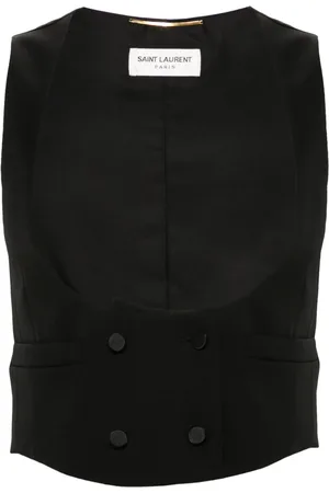 Saint Laurent Double-breasted cropped waistcoat