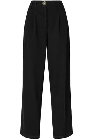 GENNY Pleat-detail wide-leg jeans