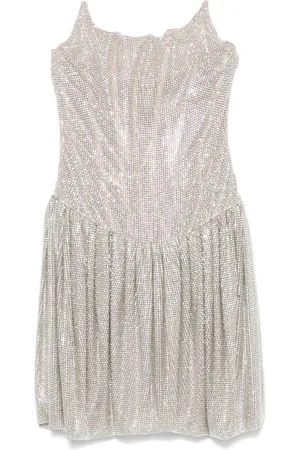 GIUSEPPE DI MORABITO Bustier-style crystal-embellished mini dress