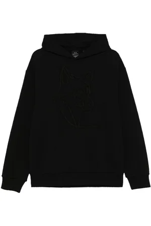 Armani Exchange Wolf-embroidery hoodie