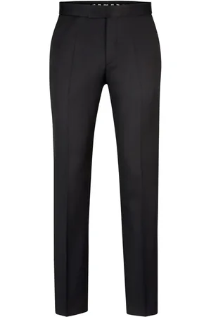 HUGO BOSS Tapered-leg virgin wool trousers
