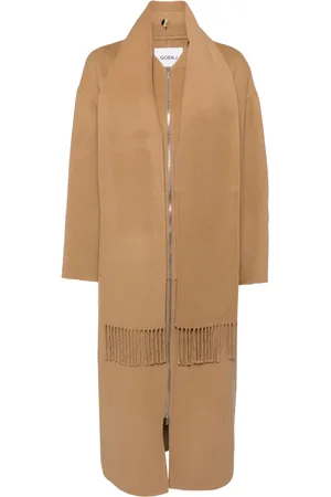 GOEN.J Detachable-muffler zip-up coat
