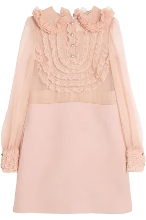 VALENTINO GARAVANI Embroidered crepe couture mini dress