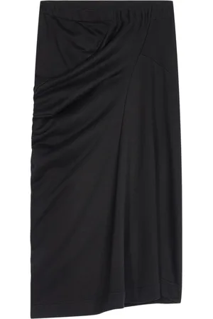 DRIES VAN NOTEN Draped cotton midi skirt