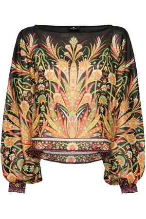 Etro Botanical-print dolman-sleeves blouse