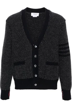 Thom Browne 4-Bar textured-knit cardigan