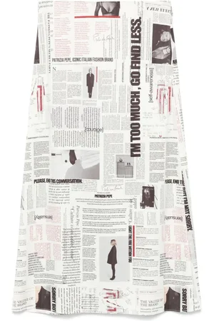 Patrizia Pepe Newspaper-print midi skirt