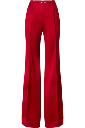 GENNY Satin-finish flared trousers