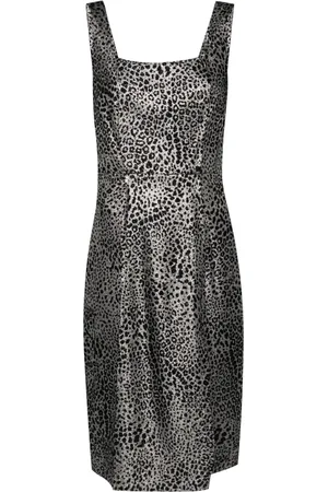GENNY Animalier-jacquard midi dress