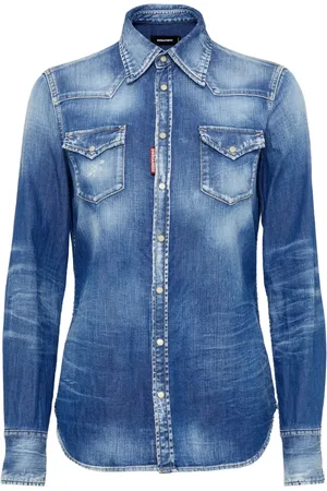 Dsquared2 Whiskering-effect denim shirt