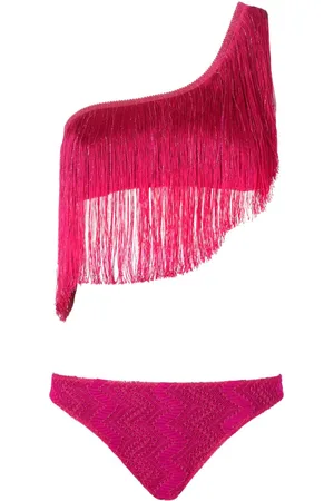 Missoni One-shoulder fringed bikini