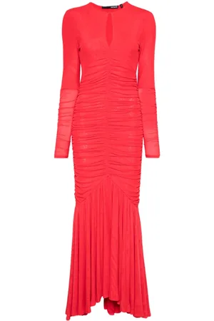 ROTATE Mesh longsleeve maxi dress